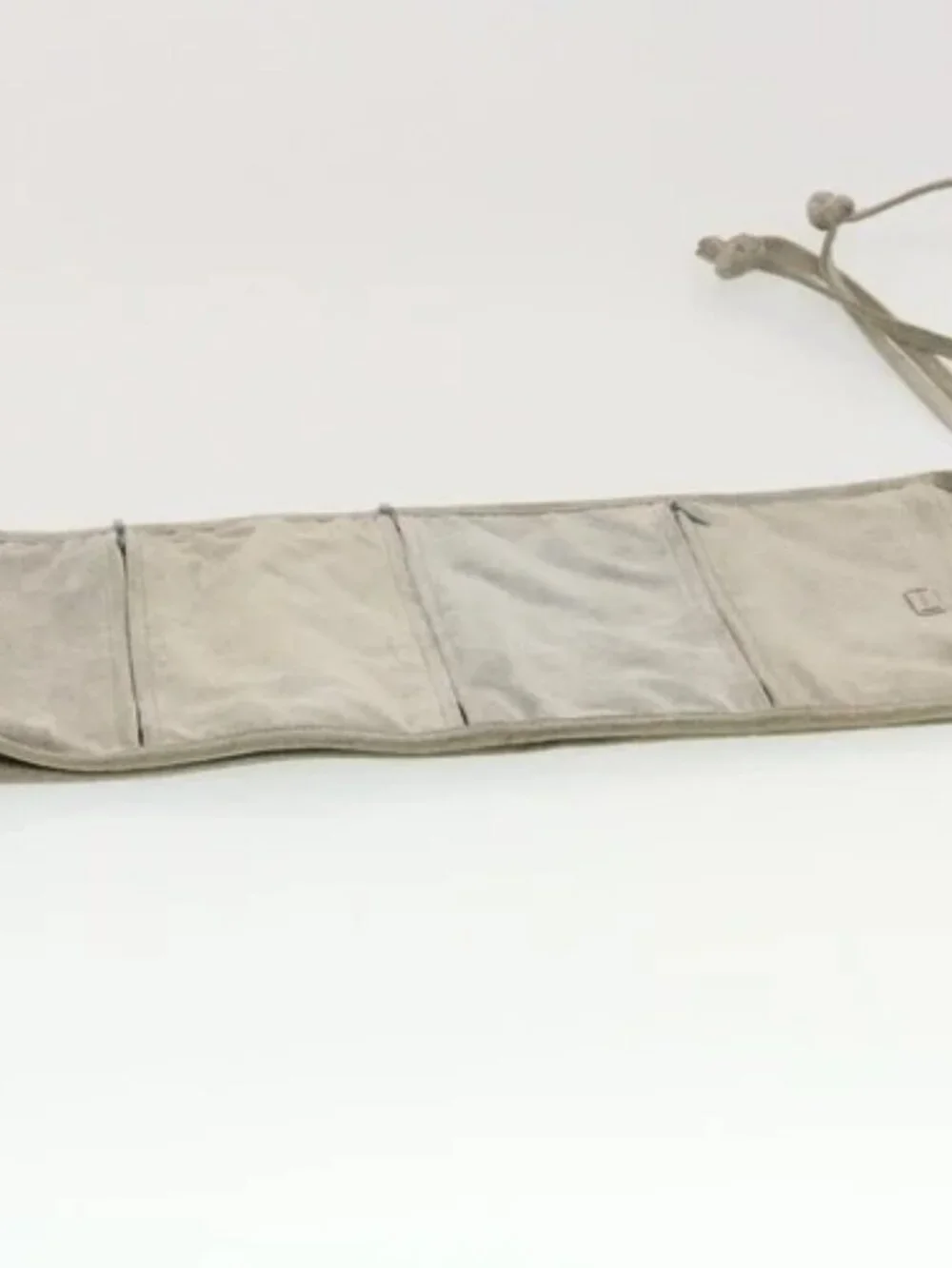CHANEL Wall Hanging Pouch Suede Gray CC Auth bs5681